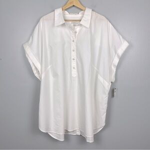 Talbots White Short Sleeve Blouse